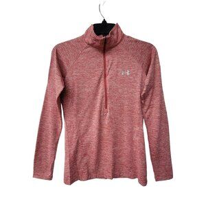 ⭐Under Armour Size XS  Women's Pullover Shirt Heatgear Loose Quarter Zip Orange